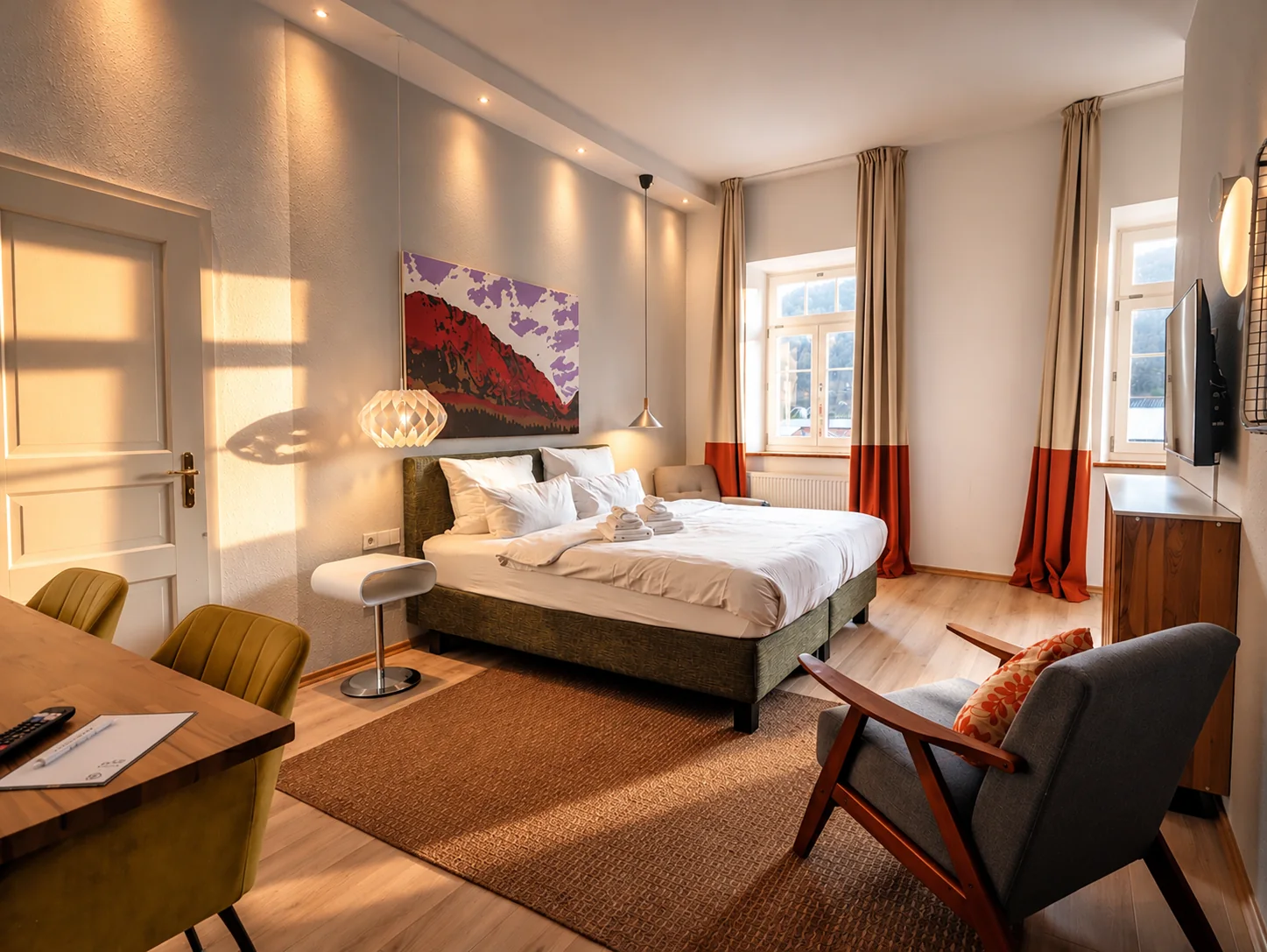 Roomy double room at the Townhouse Ruhpolding — example room
